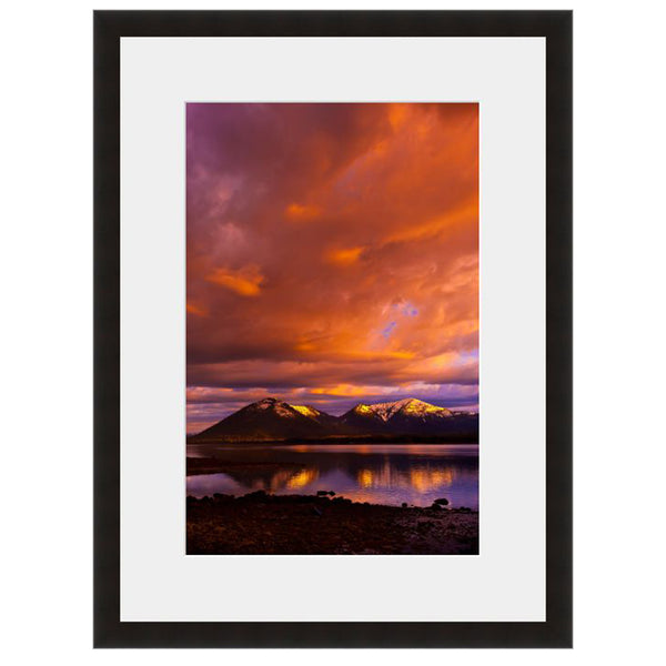 Image shown in Black Onyx frame with white mat