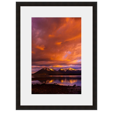 Image shown in Black Onyx frame with white mat