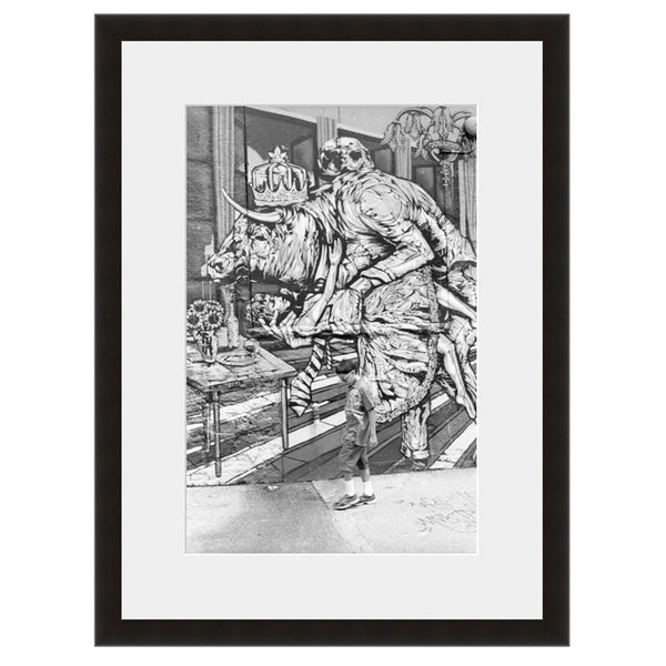 Image shown in Black Onyx frame with white mat