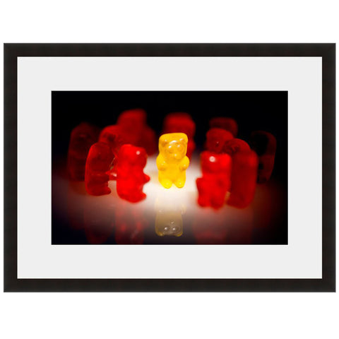 Gummy Bears Image shown in Black Onyx frame with white mat