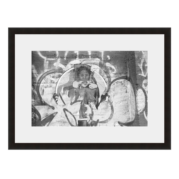 Image shown in Black Onyx frame with white mat