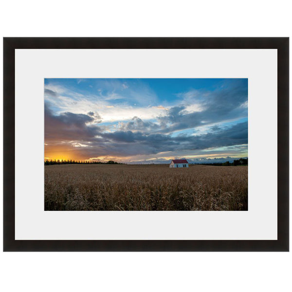 Image shown in Black Onyx frame with white mat