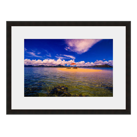 Image shown in Black Onyx frame with white mat