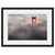 Image shown in Black Onyx frame with white mat. San Francisco, California, Golden Gate Bridge, photographed through the clouds.