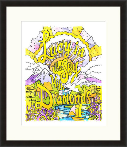 Lucy In The Sky With Diamonds - Lyric Culture  - Fine Art Photograph by Lyric Culture  - Framed Wall Art